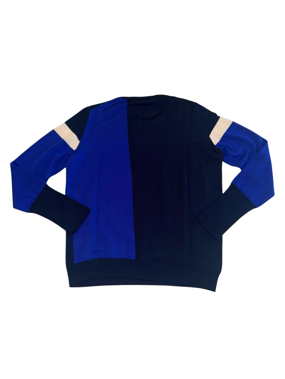 St. John Collection Sport Blue Colorblock Sweater Women’s Med Wool Blend - Picture 3 of 6
